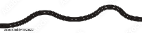 Winding curves road isolated on transparent background. winding road from top view. vector illustration.