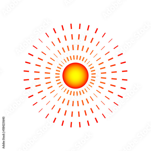 Red circle for pain target. Sore body part mark symbolizing ache. Abstract icon for hurt area. Localization sign used in pain relief advertisements
