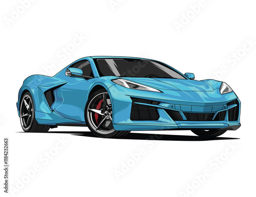 Super Car Blue candy color Vector with Transparent Background