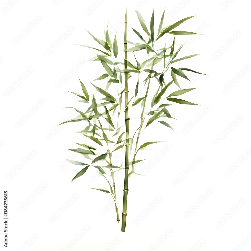 Fototapeta premium A beautiful green bush tree isolated on a white background
