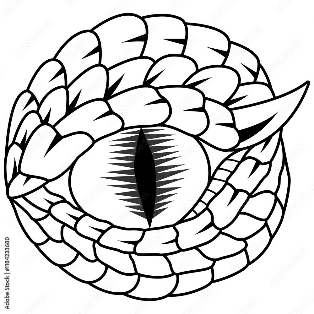 Reptile eyes mascot line art Reptile eyes mascot line art