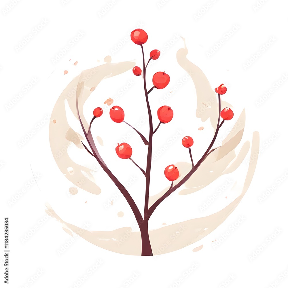 Naklejka premium A beautiful green bush tree isolated on a white background