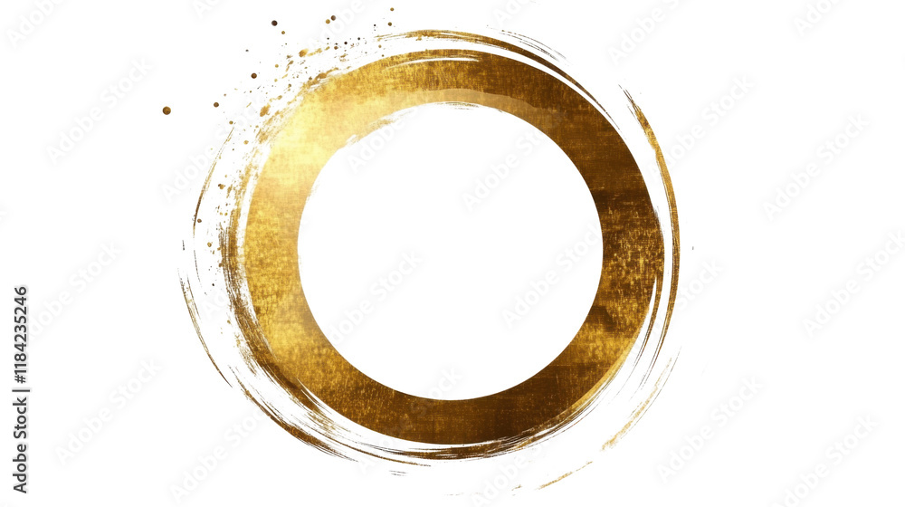 Golden circle isolated on white background Golden circle isolated on white background