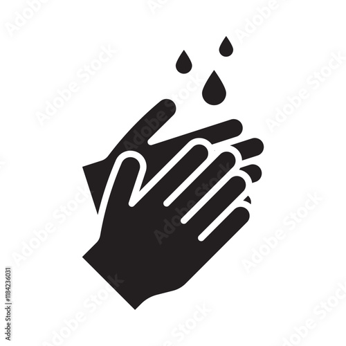 Wash hands icon Line Art Logo set