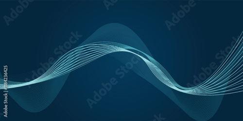 Waves of the equalizer on blue backgroun