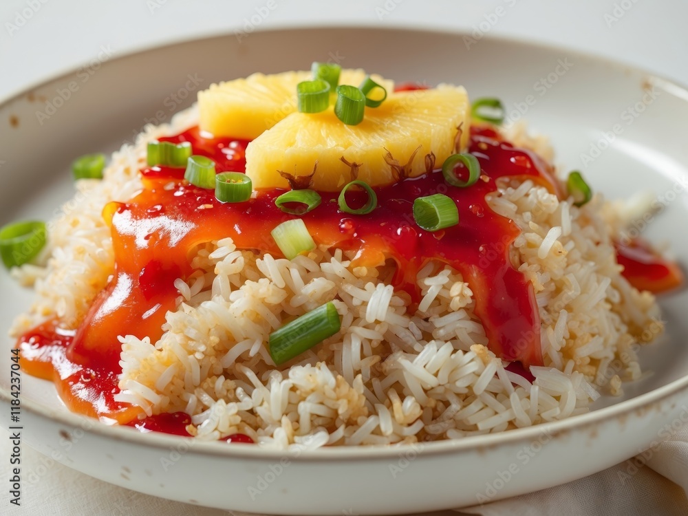 Delicious Fried Rice with Sweet and Sour Sauce Delicious Fried Rice with Sweet and Sour Sauce