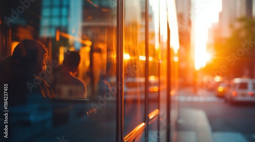 Reflections in a Brightly Lit Train Window