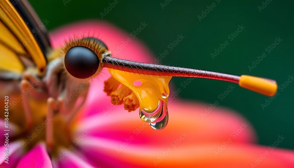 Butterfly's Nectar Sip: Vibrant Macro Photography Butterfly's Nectar Sip: Vibrant Macro Photography