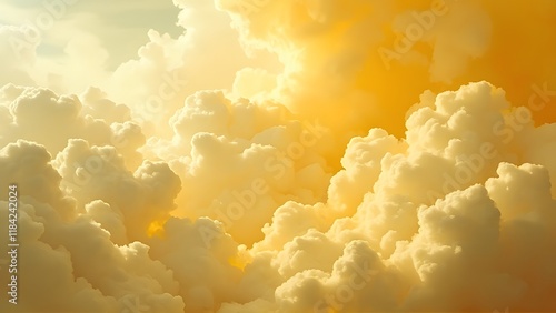Wallpaper Mural Abstract Golden Cloudscape, Dynamic Yellow Cloud Patterns, Beautiful Fluid Sky Background Torontodigital.ca