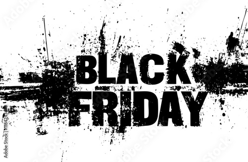 Bold Black Friday text with grunge style for sale promotions.