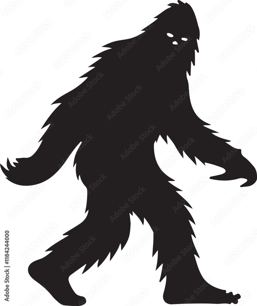 Obraz premium Bigfoot Silhouette Vector.