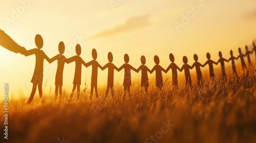 Human Chain in Golden Hour Light