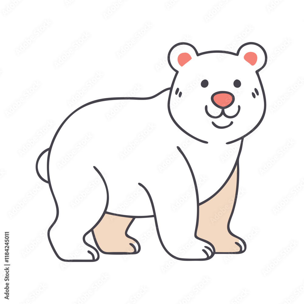 Naklejka premium bear vector icon, animals vector illustration - simple illustration of bear perfect for logos, and animals-themed designs.