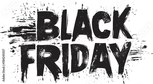 Black Friday text with grunge texture for shopping and sales promotion.