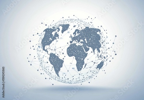 Abstract representation of a global network intertwined with planet Earth.