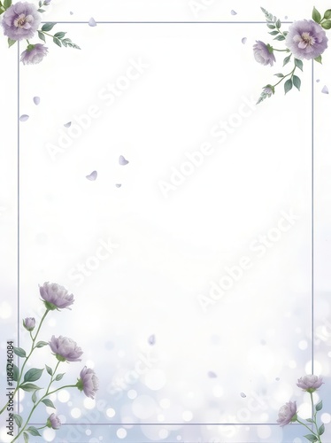 Soft lavender and blue funeral flyer template background with subtle floral and nature motifs