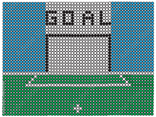 Football field with the Argentina national team theme. Argentina penalty box. Vector goals
