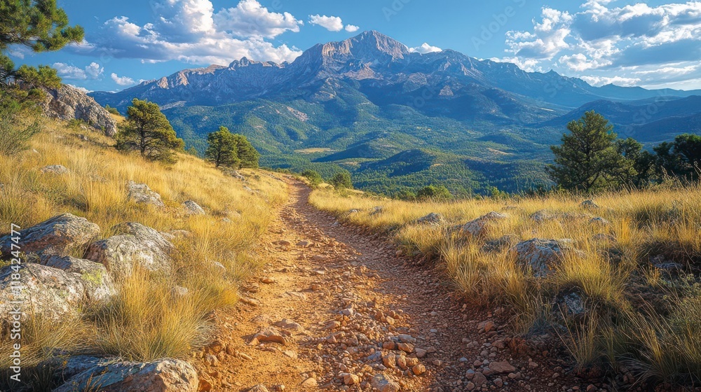 Serene Mountain Trail: A journey to breathtaking views. Serene Mountain Trail: A journey to breathtaking views.