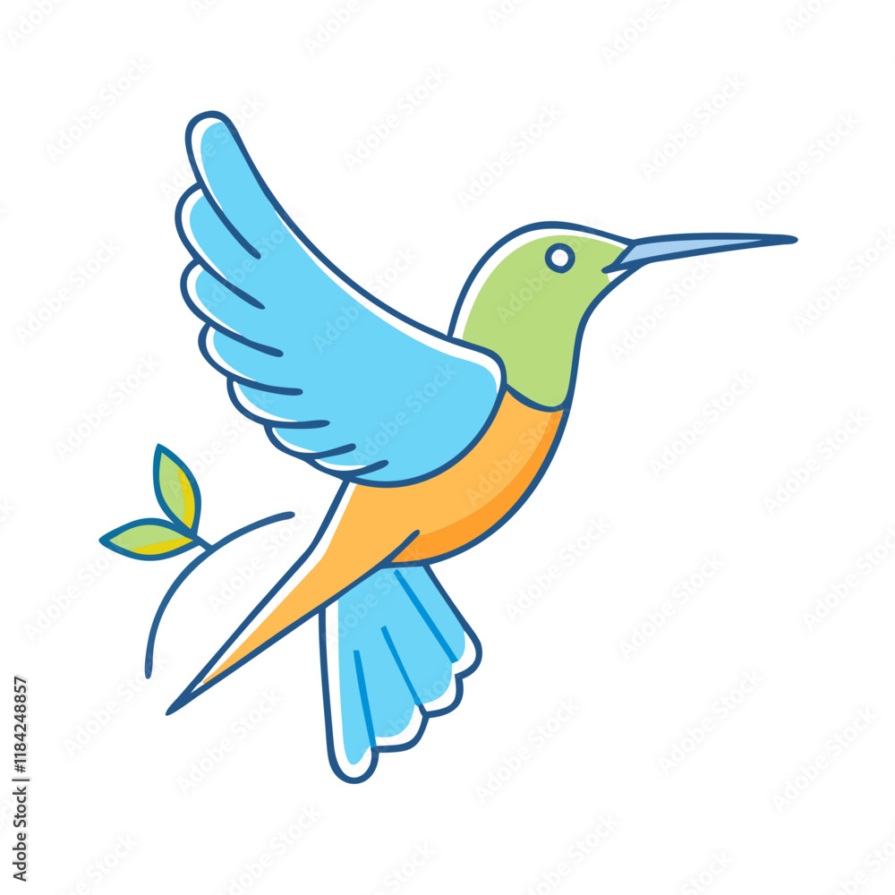 Fototapeta premium hummingbird vector icon, animals vector illustration - simple illustration of hummingbird perfect for logos, and animals-themed designs.