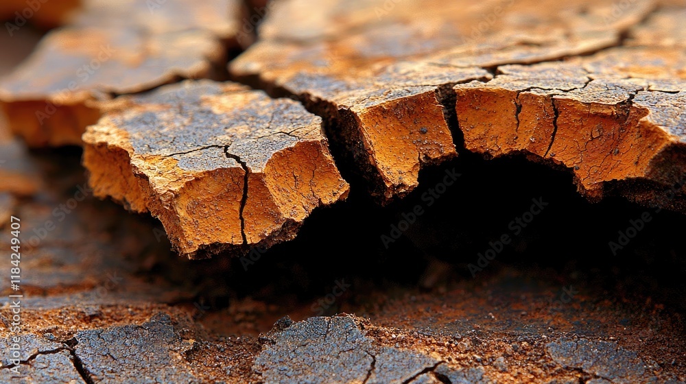 Cracked Earth: A dry, cracked desert floor with deep crevices spreading like spiderwebs across the dusty ground Cracked Earth: A dry, cracked desert floor with deep crevices spreading like spiderwebs across the dusty ground