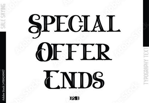 Special Offer Ends Sale Template Design Banner Typography Text