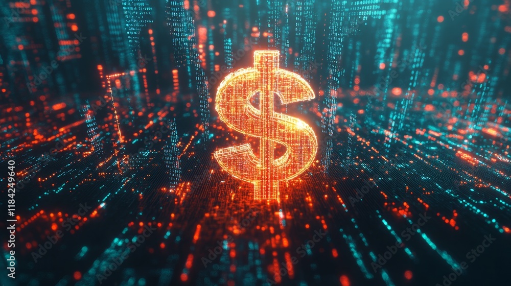 Digital currency action financial data visualization cyber environment futuristic viewpoint economic concept Digital currency action financial data visualization cyber environment futuristic viewpoint economic concept