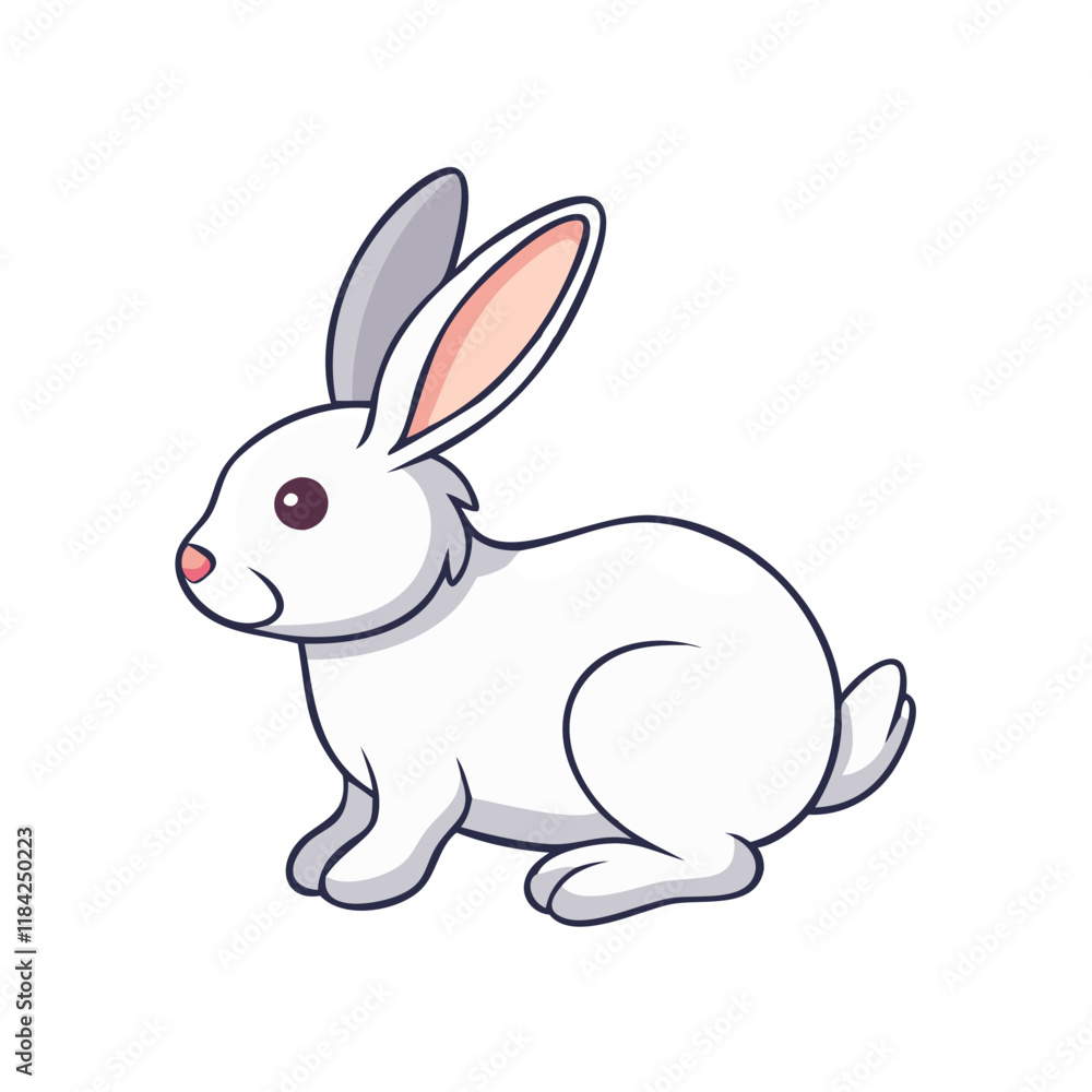 Obraz premium rabbit vector icon, animals vector illustration - simple illustration of rabbit perfect for logos, and animals-themed designs.