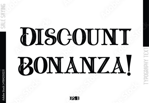 Sale Template Design Banner Typography Text  Discount Bonanza!
