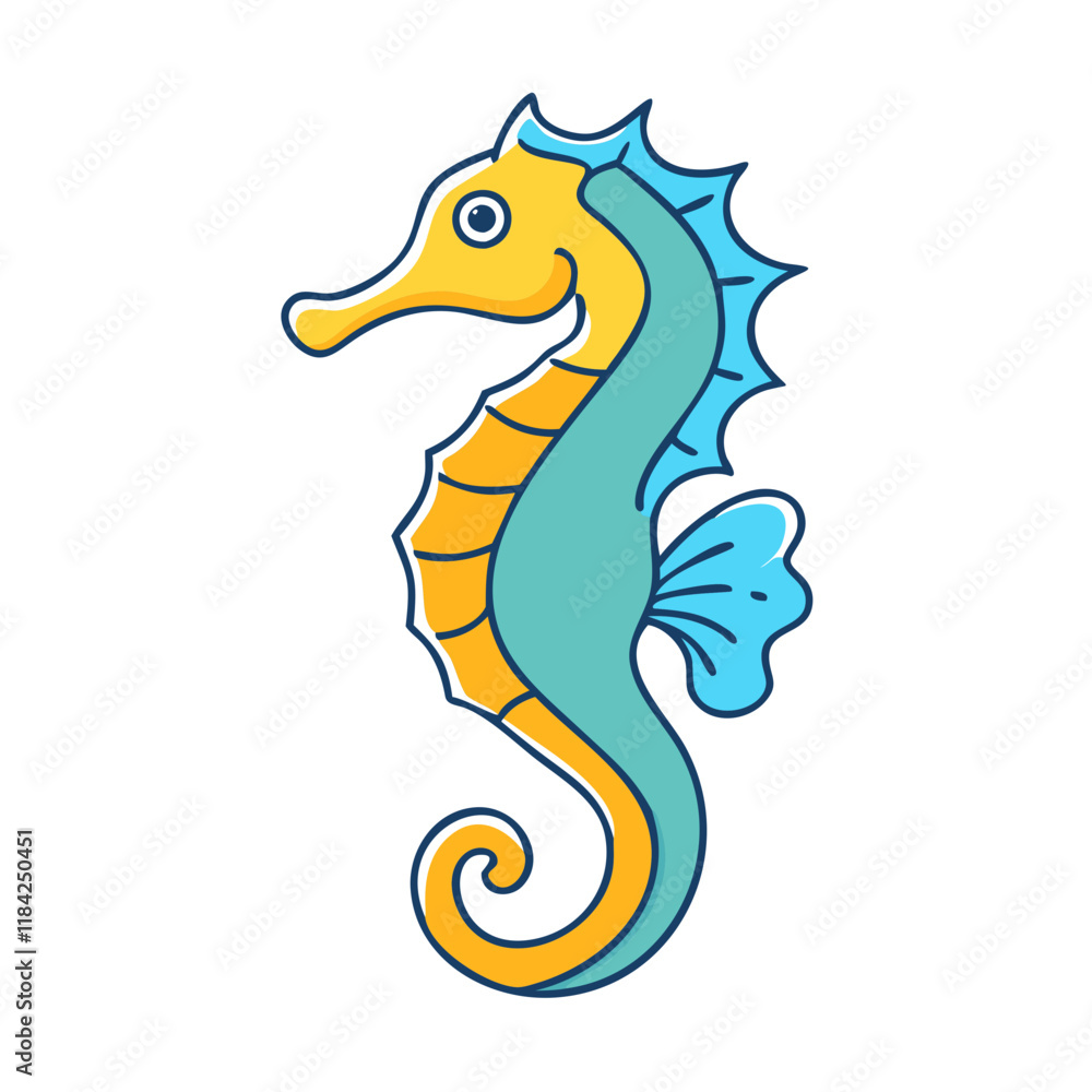 Fototapeta premium seahorse vector icon, animals vector illustration - simple illustration of seahorse perfect for logos, and animals-themed designs.