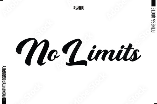Fitness Quote Vector Text Typographic Poster No Limits