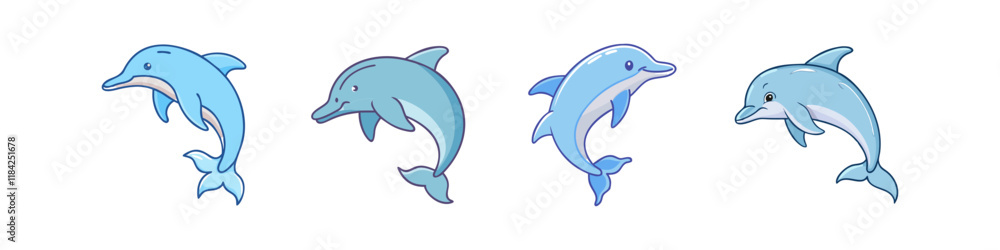 Fototapeta premium dolphin vector icon, animals vector illustration - simple illustration of dolphin perfect for logos, and animals-themed designs.