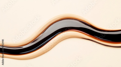 Mesmerizing Liquid Chocolate Flow with Elegant Curves and Smooth Textures