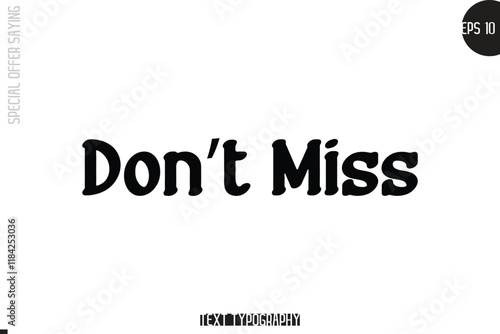 Special Offer Template Design Banner Typography Text Don’t Miss