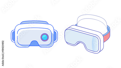 vr headset 02 vector icon, electronics vector illustration - simple illustration of vr headset 02 perfect for logos, and electronics-themed designs.