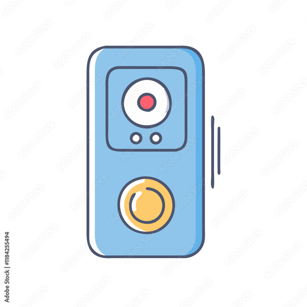 doorbell camera vector icon, electronics vector illustration - simple illustration of doorbell camera perfect for logos, and electronics-themed designs.