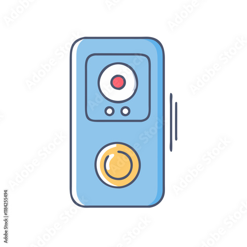 doorbell camera vector icon, electronics vector illustration - simple illustration of doorbell camera perfect for logos, and electronics-themed designs. Free Download doorbell camera vector icon, electronics vector illustration - simple illustration of doorbell camera perfect for logos, and electronics-themed designs. - GFXLoad