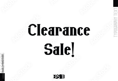 Sale Template Design Banner Typography Text Clearance Sale!
