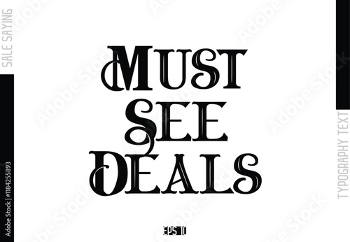 Sale Template Design Banner Typography Text Must-See Deals