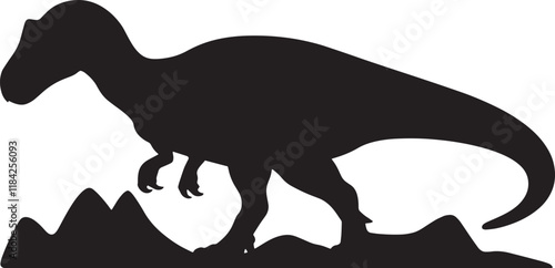 Dinosaur silhouette victor design with white background