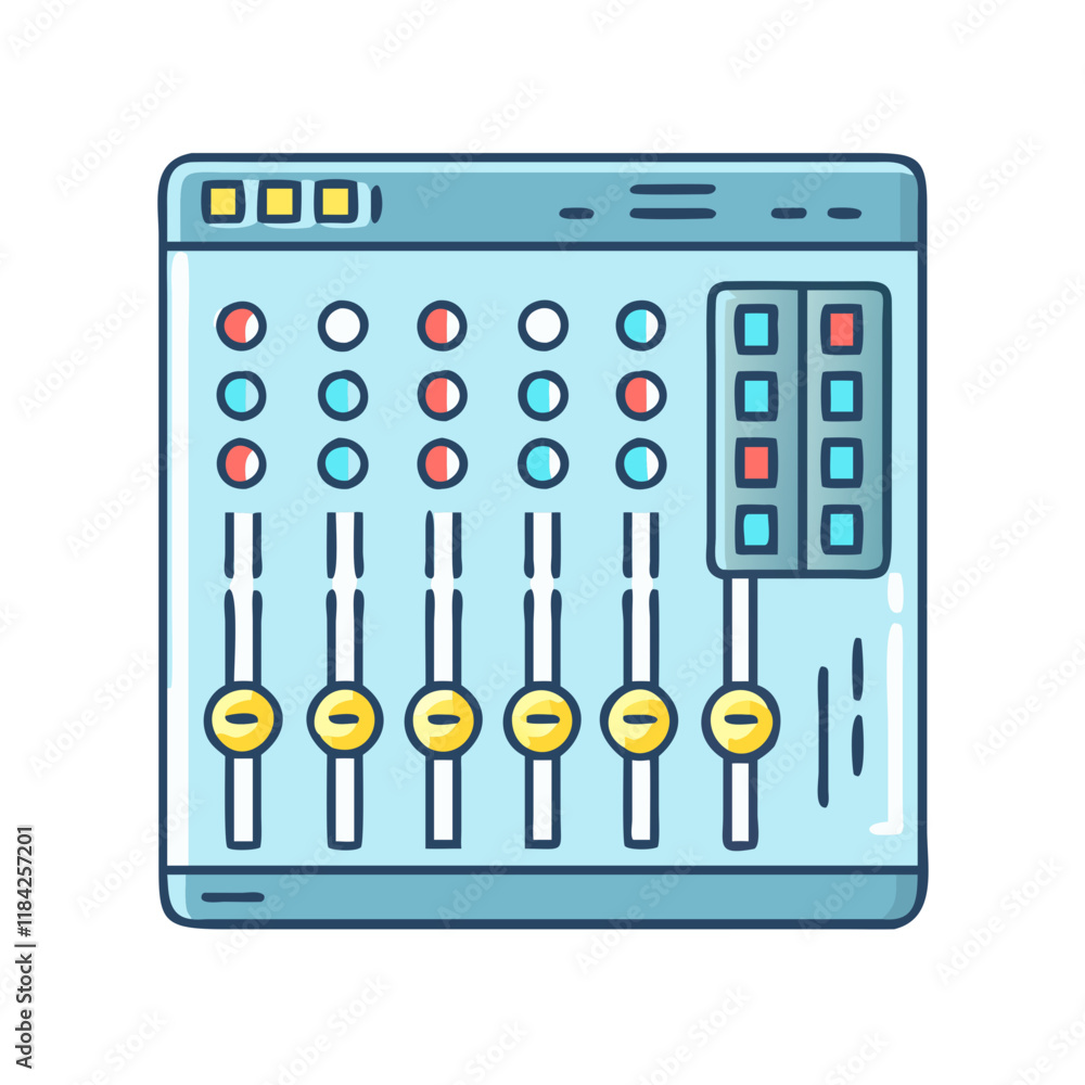 mixer console vector icon, electronics vector illustration - simple illustration of mixer console perfect for logos, and electronics-themed designs. mixer console vector icon, electronics vector illustration - simple illustration of mixer console perfect for logos, and electronics-themed designs.