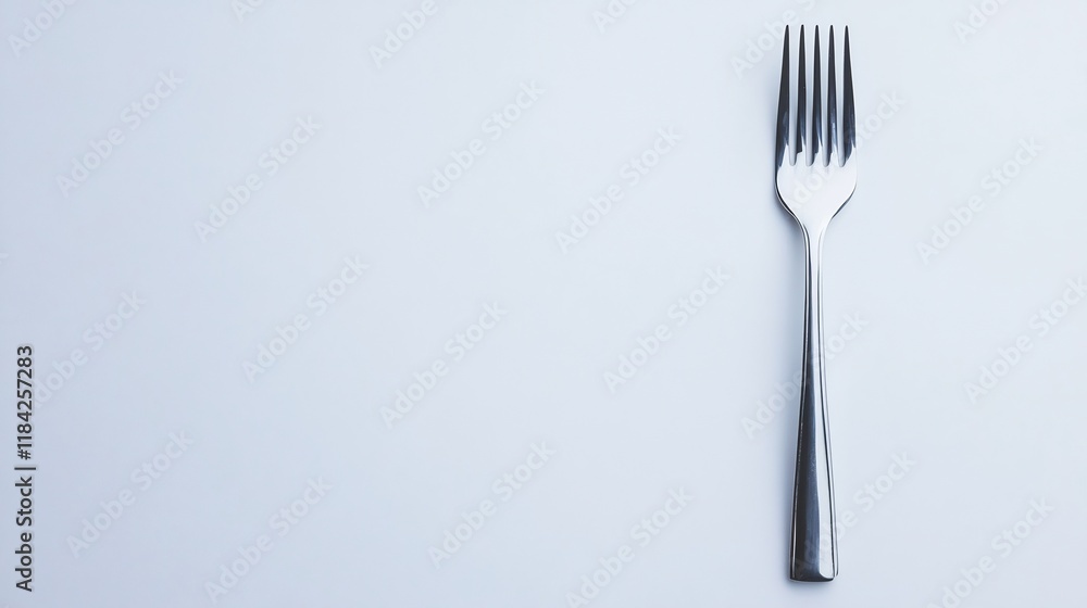 Shiny Silver Polished Fork Isolated on Clean White Background Shiny Silver Polished Fork Isolated on Clean White Background
