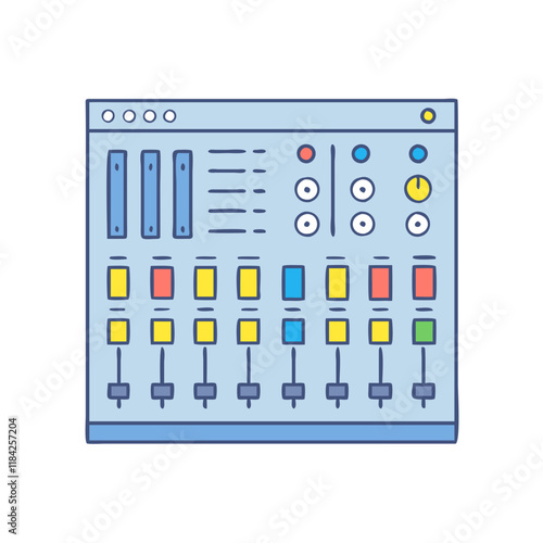 mixer console vector icon, electronics vector illustration - simple illustration of mixer console perfect for logos, and electronics-themed designs.