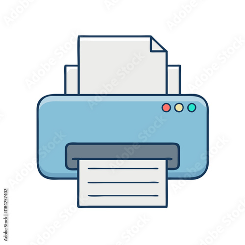 printer vector icon, electronics vector illustration - simple illustration of printer perfect for logos, and electronics-themed designs.