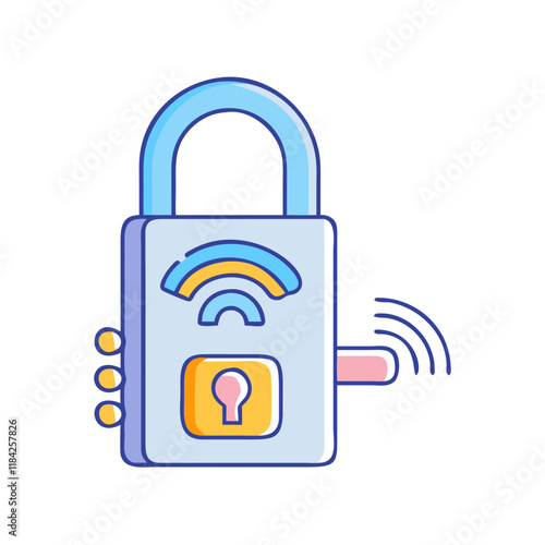 smart lock vector icon, electronics vector illustration - simple illustration of smart lock perfect for logos, and electronics-themed designs.