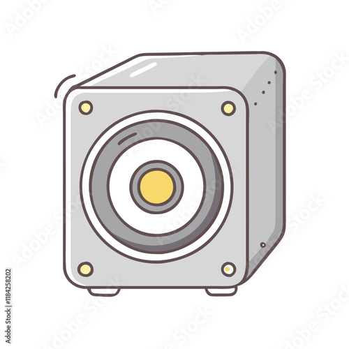 subwoofer vector icon, electronics vector illustration - simple illustration of subwoofer perfect for logos, and electronics-themed designs.