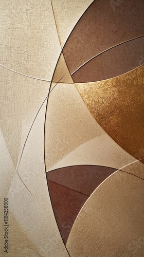 Curved and angular lines intertwine in shades of mocha, forming an intricate pattern. The interplay of textures adds depth, evoking a sense of modern artistry and sophistication