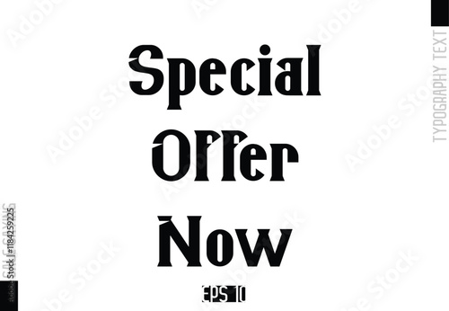 Sale Template Design Banner Typography Text Special Offer Now.