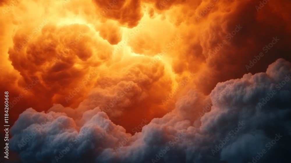Dramatic Golden Light Rays Breaking Through Stormy Clouds Dramatic Golden Light Rays Breaking Through Stormy Clouds