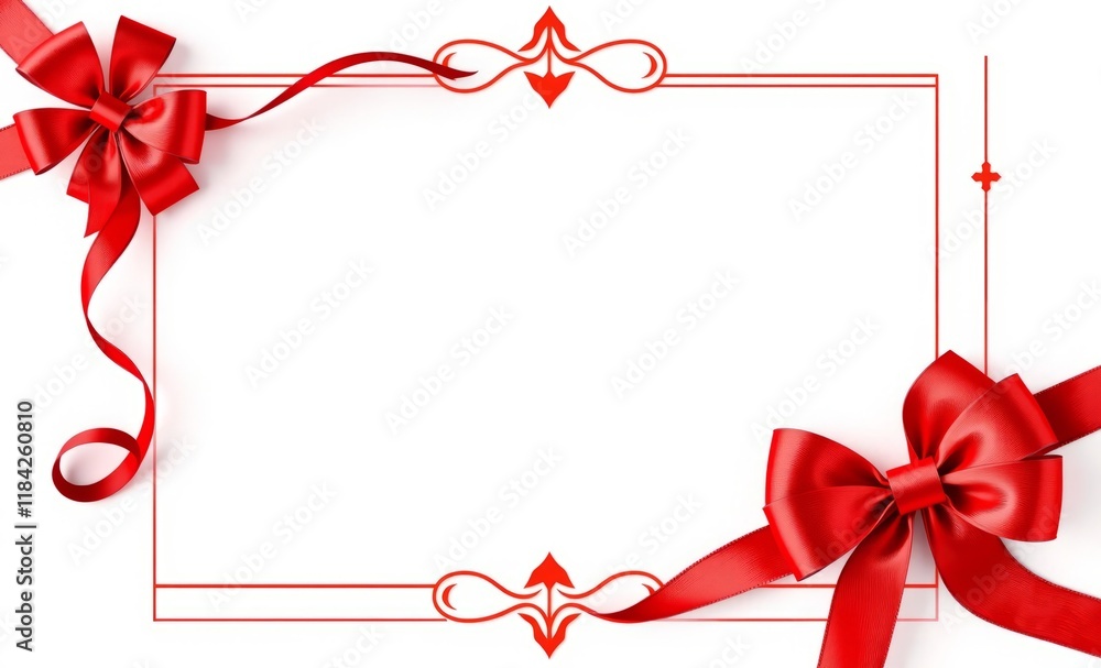 Red gift bow satin ribbon decoration on white background for birthday gifts frame valentines isolated isolated love frame design valentine heart Red gift bow satin ribbon decoration on white background for birthday gifts frame valentines isolated isolated love frame design valentine heart