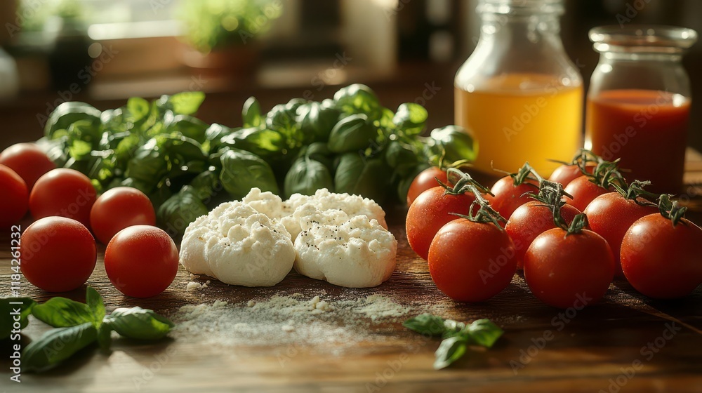 Fresh Basil, Burrata, Tomatoes: A taste of Italy! Fresh Basil, Burrata, Tomatoes: A taste of Italy!
